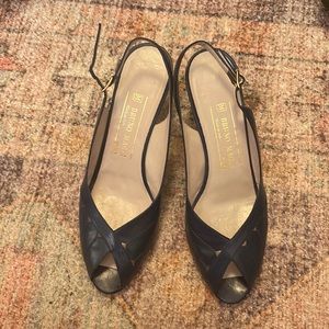 Bruno Magli Blue Leather Slingback Pumps  Size  7 1/2